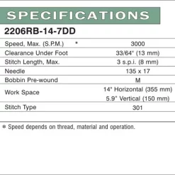 Consew 2206RB-14-7-DD Industrial Sewing Machine | GoldStar Tool -consew shop 2206RB 14 7 DDc