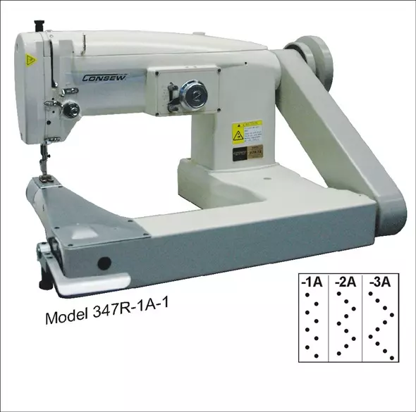 Consew 347R-3A-1 Single Needle Drop Feed Feed-Off-The-Arm Cylinder Bed Zig-Zag Lockstitch Industrial Sewing Machine With Table And Servo Motor | GoldStar Tool 4 Consew 347R-3A-1 Single Needle Drop Feed Feed-Off-The-Arm Cylinder Bed Zig-Zag Lockstitch Industrial Sewing Machine With Table And Servo Motor | GoldStar Tool - Image 2