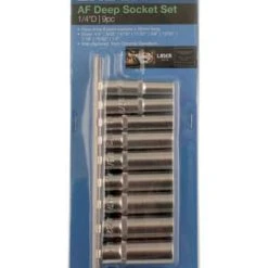 Laser 1/4inch Drive AF Deep Socket Set (9pc) -consew shop 5692 packaging