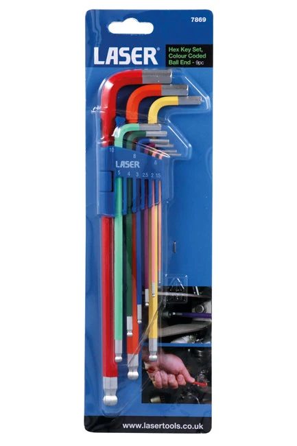 Laser Colour Coded Hex Key Set – Ball End 9pc 10 Laser Colour Coded Hex Key Set – Ball End 9pc - Image 8