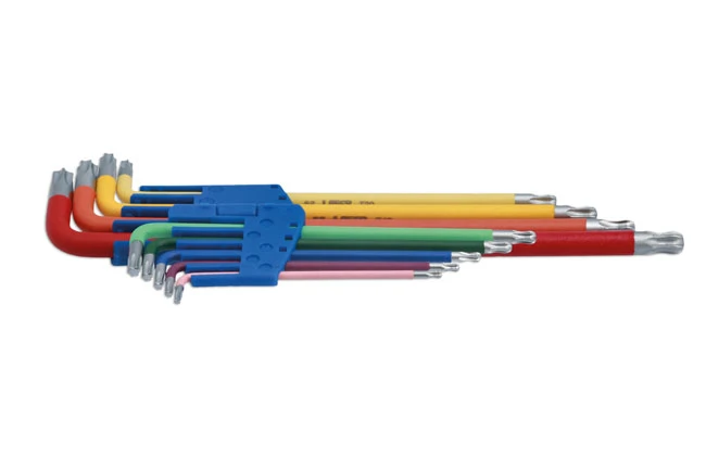 Laser Colour Coded Star Key Set – Ball End 9pc 3 Laser Colour Coded Star Key Set – Ball End 9pc