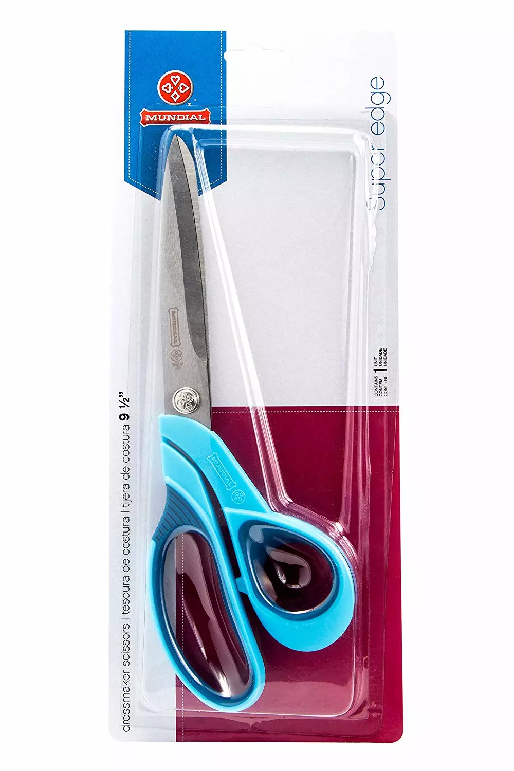 9 1/2" Blue Super Edge Dressmaker Shears - Mundial | GoldStar Tool 6 9 1/2" Blue Super Edge Dressmaker Shears - Mundial | GoldStar Tool - Image 4