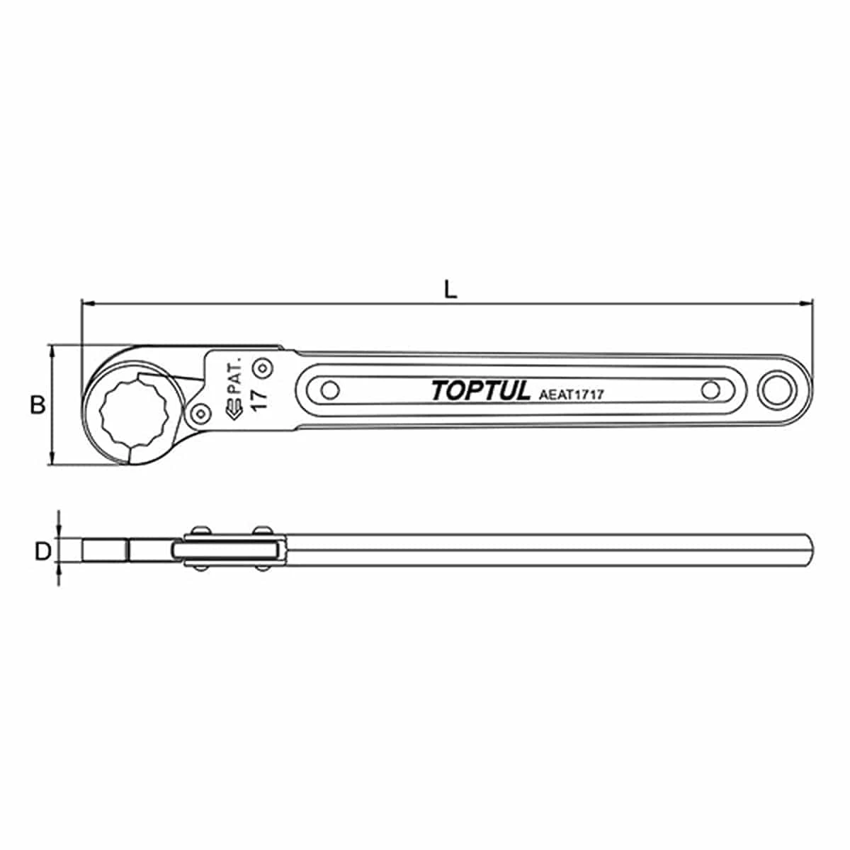 TopTul Open-End Ratcheting Wrench 13mm 4 TopTul Open-End Ratcheting Wrench 13mm - Image 2