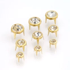 Rivets - 4 Prong With Transparent Rhinestone Stone | GoldStar Tool