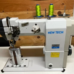 New-Tech GC-9920D High Speed, Post Bed, 2 Needle, Roller Feed, Lockstitch Industrial Sewing Machine With Table And Built-In Direct Drive Servo Motor | GoldStar Tool