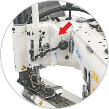 JUKI MS-3580 Series Feed-off-the-Arm 3 Needle Double Chainstitch Industrial Sewing Machine With Table And Motor | GoldStar Tool 6 JUKI MS-3580 Series Feed-off-the-Arm 3 Needle Double Chainstitch Industrial Sewing Machine With Table And Motor | GoldStar Tool - Image 4