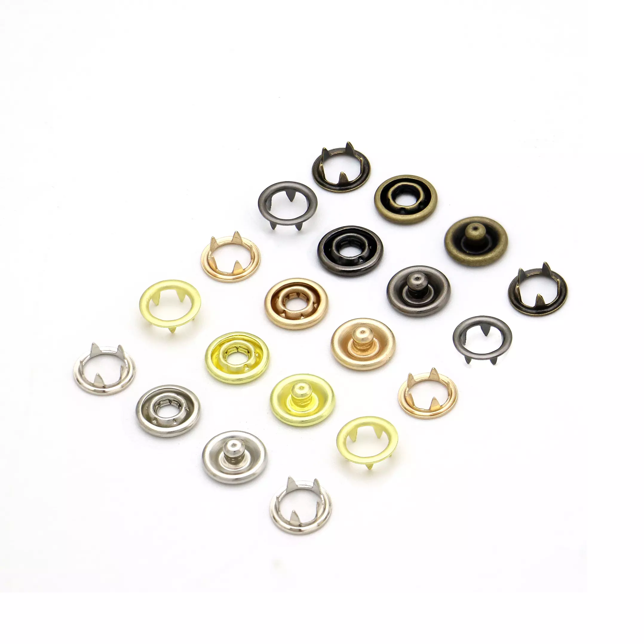 Metal Open Ring Prong Ring Snaps | GoldStar Tool 3 Metal Open Ring Prong Ring Snaps | GoldStar Tool